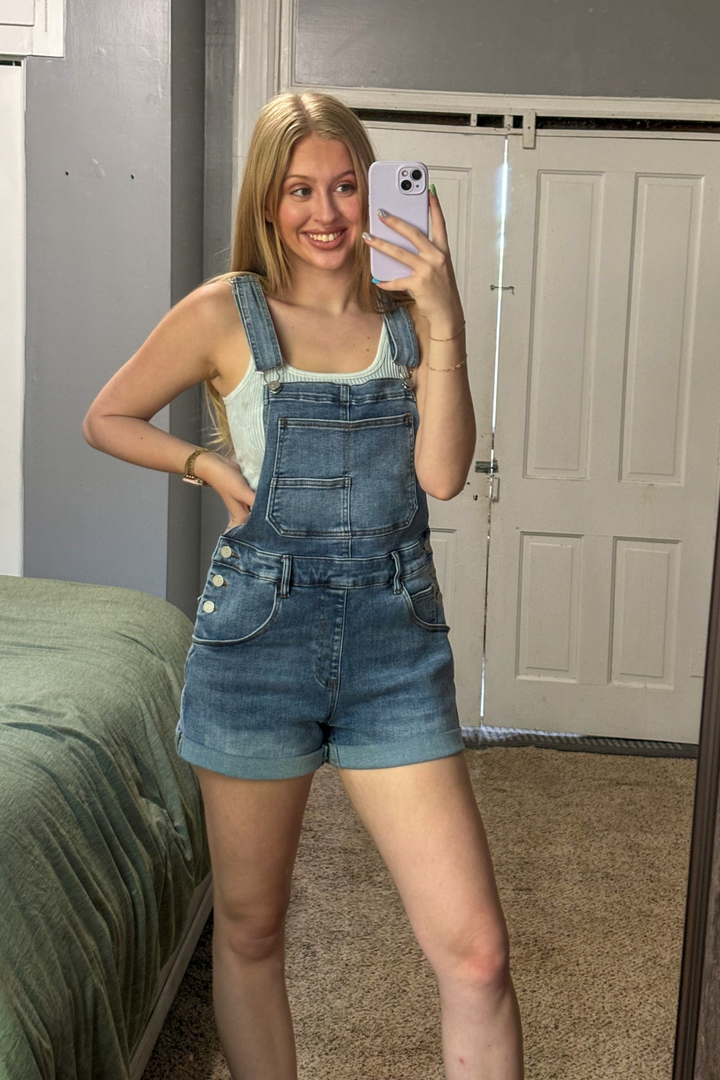 Kaci Denim Overall Shorts