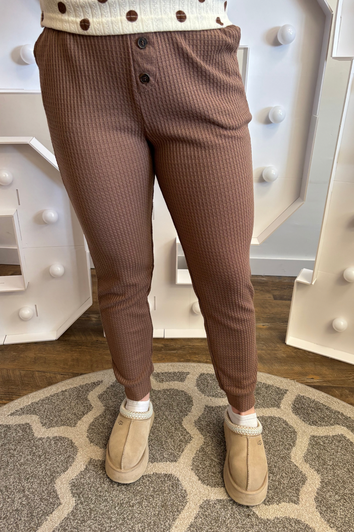 Coffee Run Waffle Knit Pants