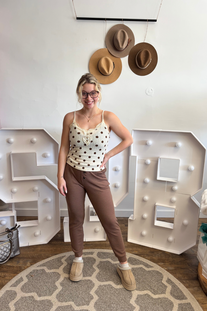 Coffee Run Waffle Knit Pants