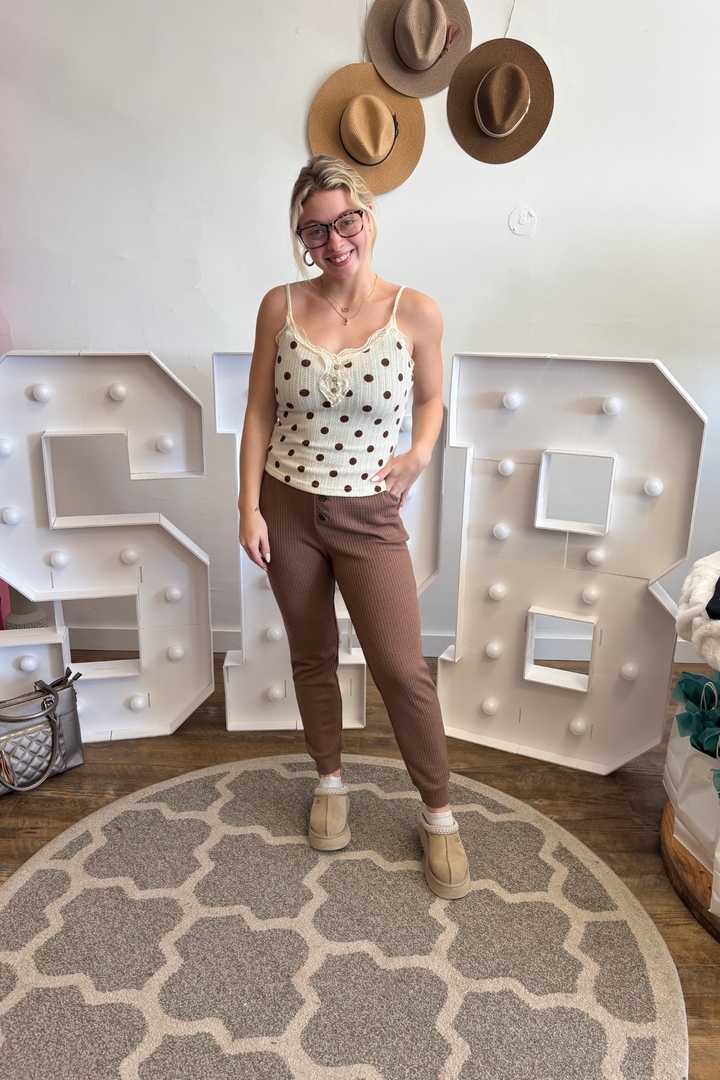 Coffee Run Waffle Knit Pants
