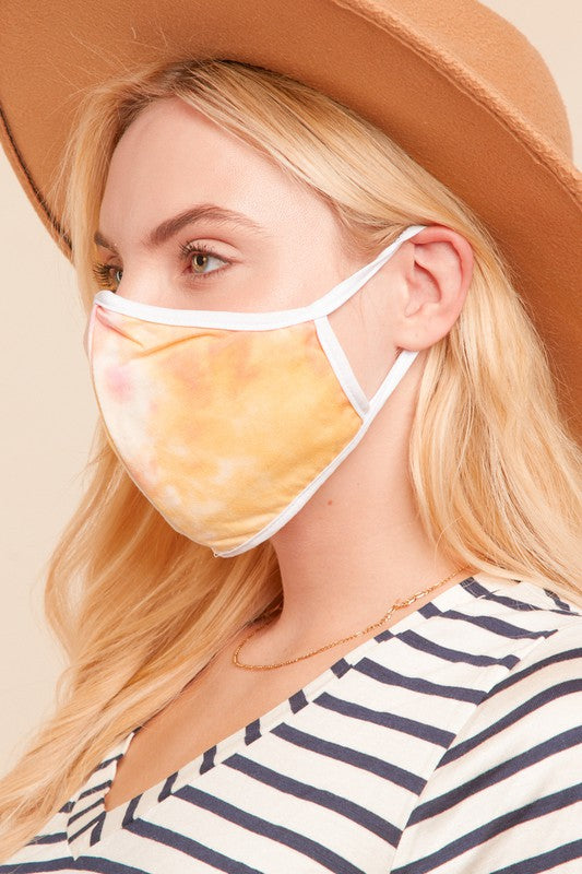 Tie Dye Face Mask - Yellow/Pink