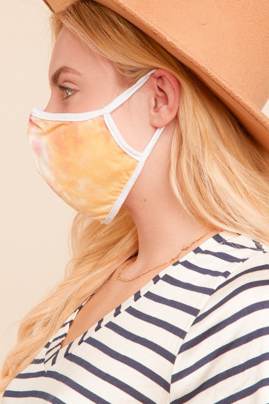 Tie Dye Face Mask - Yellow/Pink