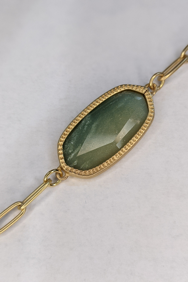 Stone Pendant Bracelet - Green