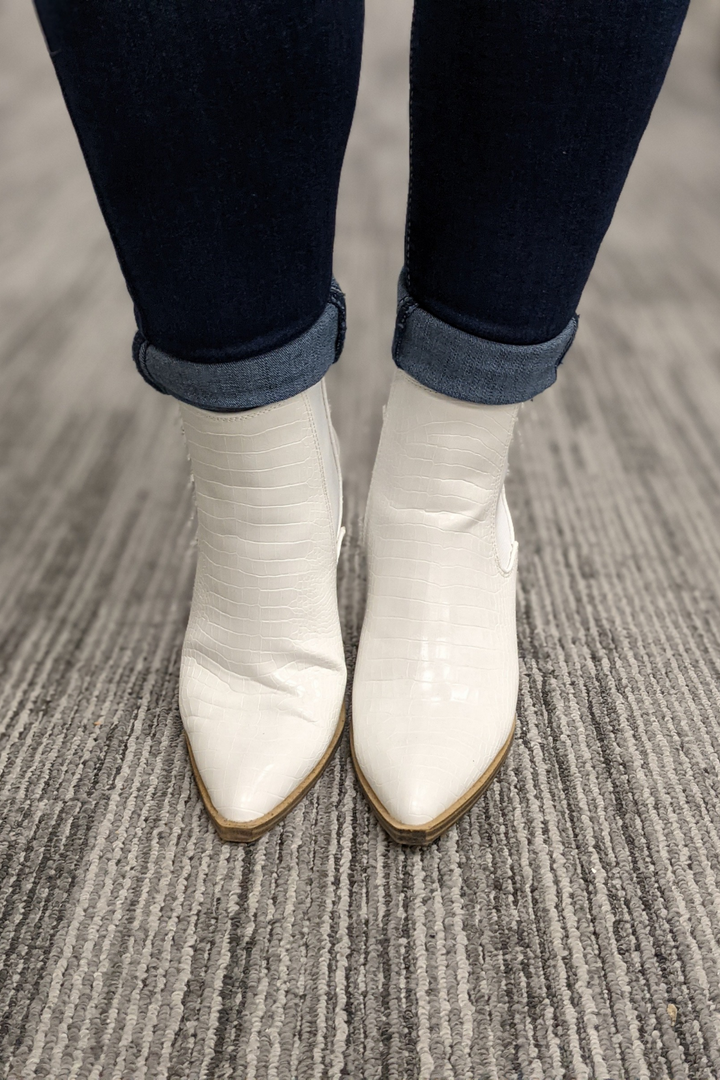 White Snake Bootie