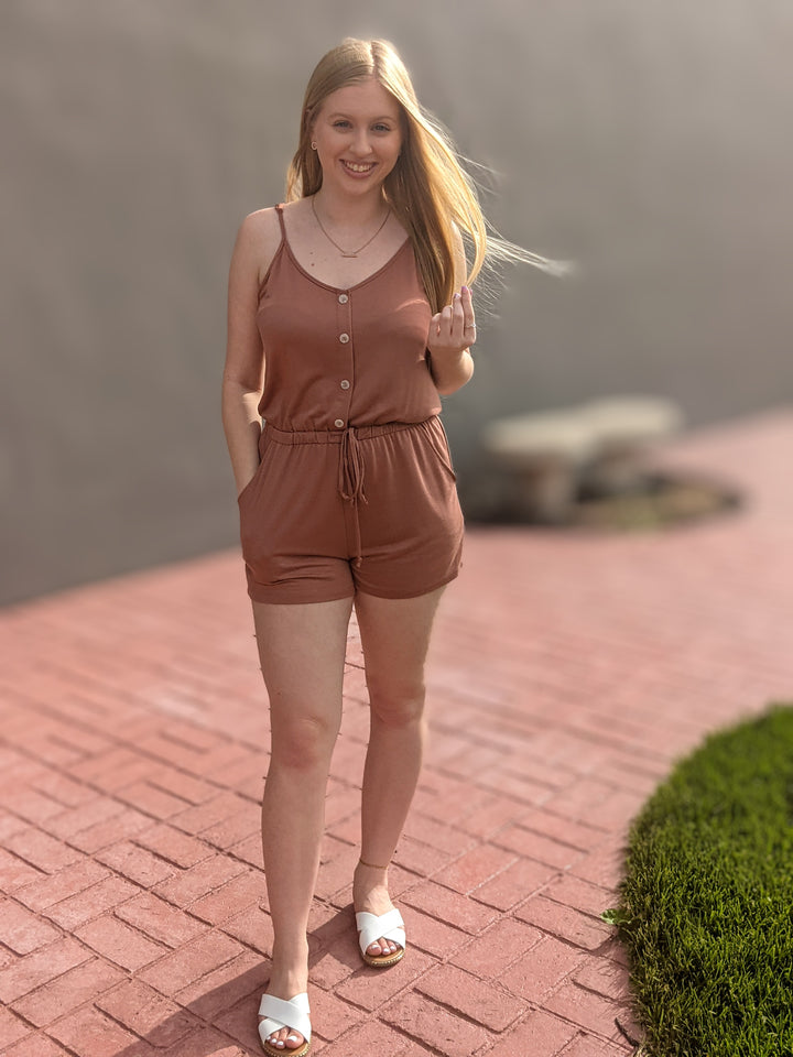 Just For You Romper - Burl Wood