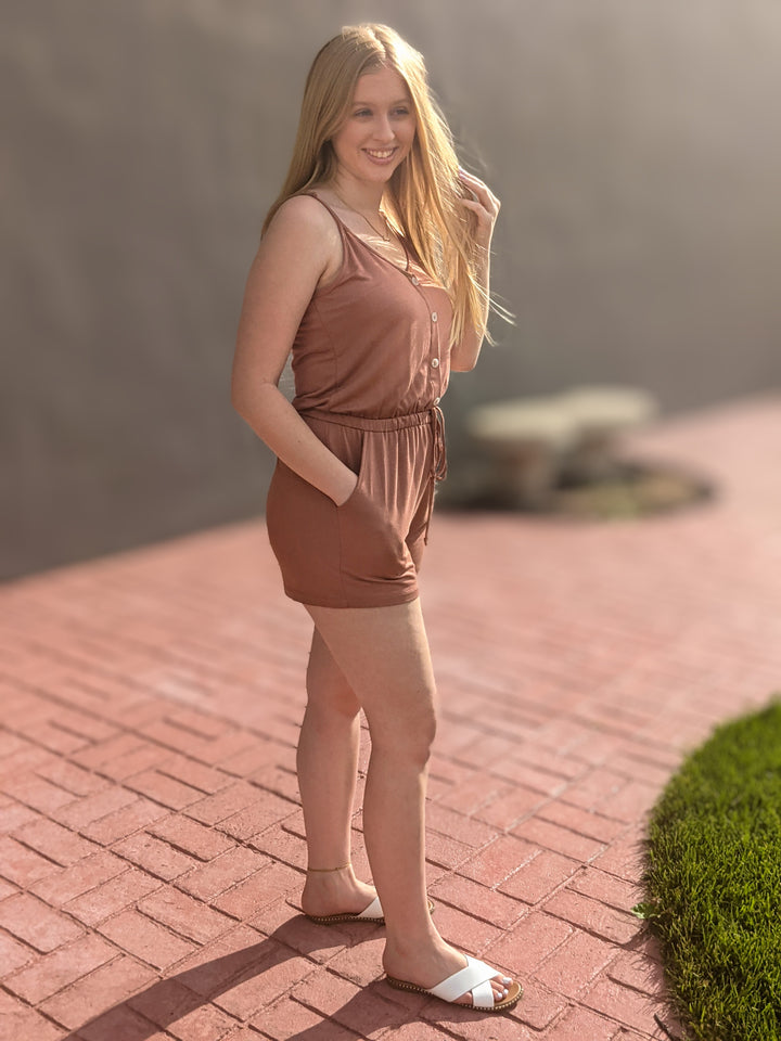 Just For You Romper - Burl Wood