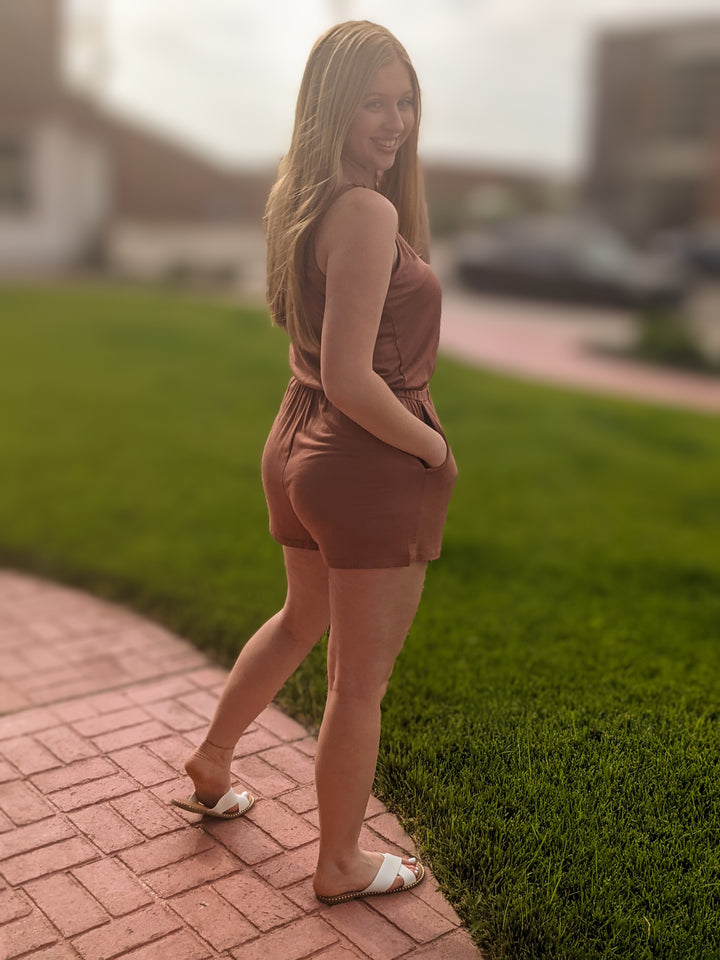 Just For You Romper - Burl Wood