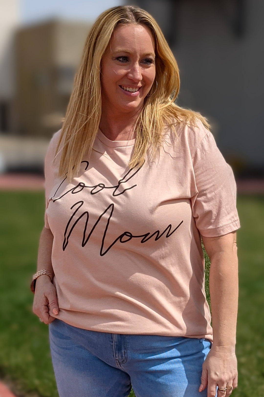 Cool Mom Graphic Tee - Peach
