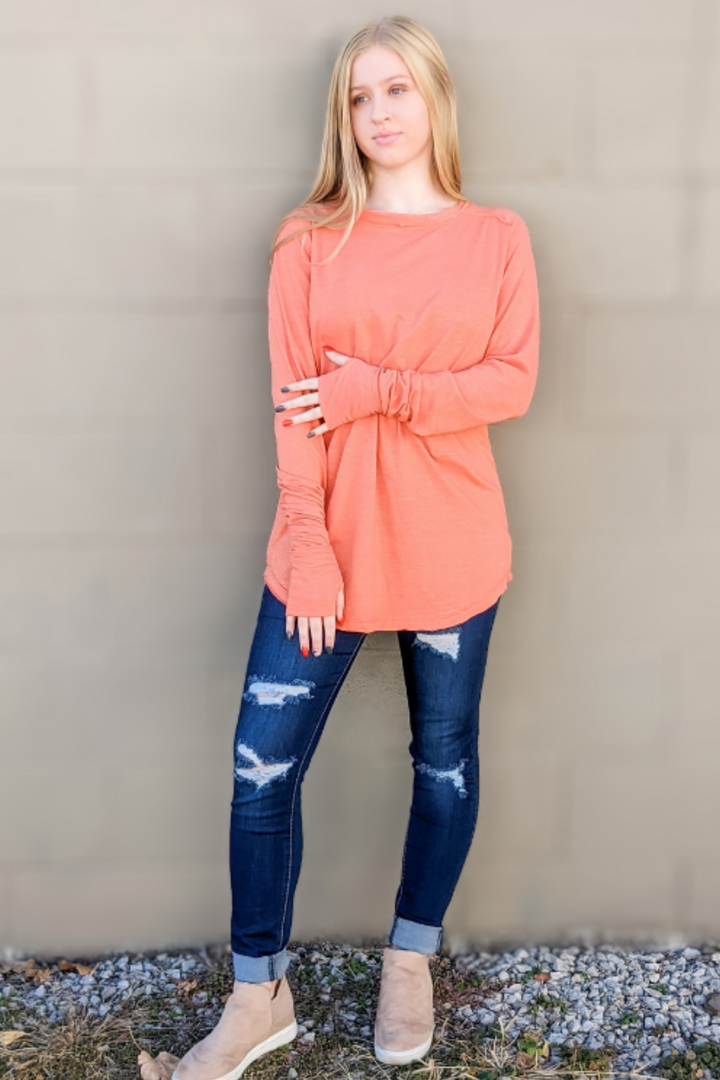 Raw Edge Tunic - Apricot