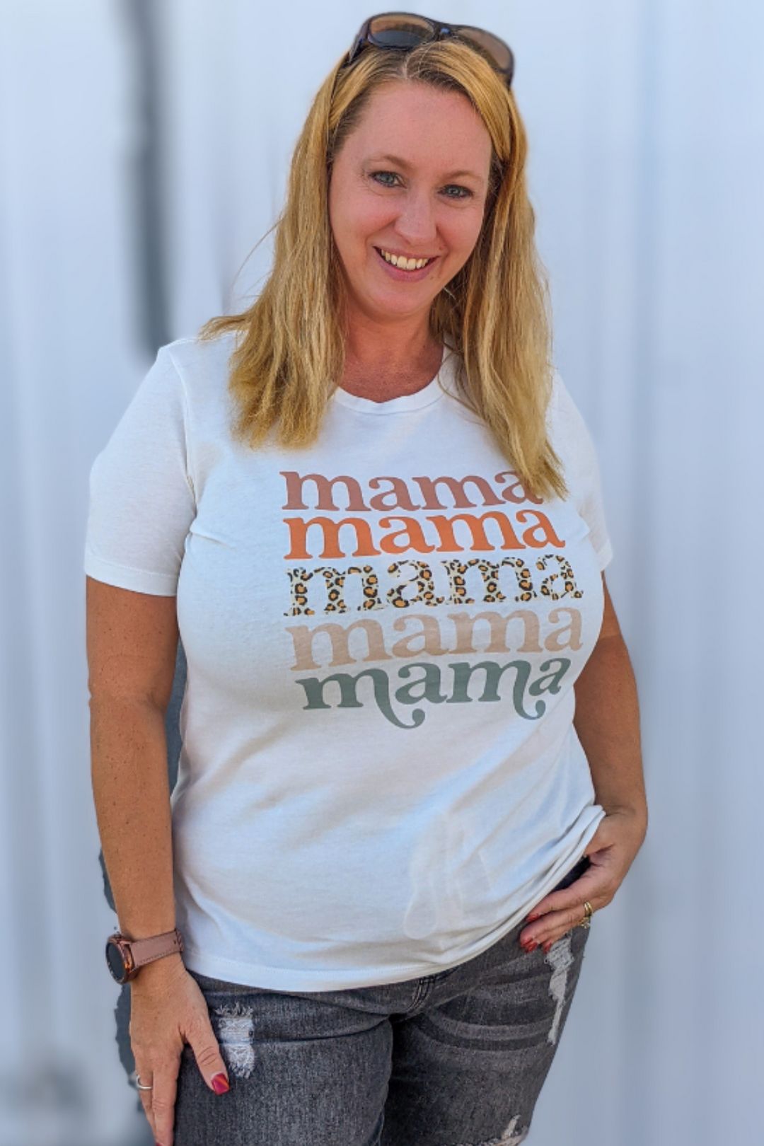 Mama Leopard Boho Graphic Tee