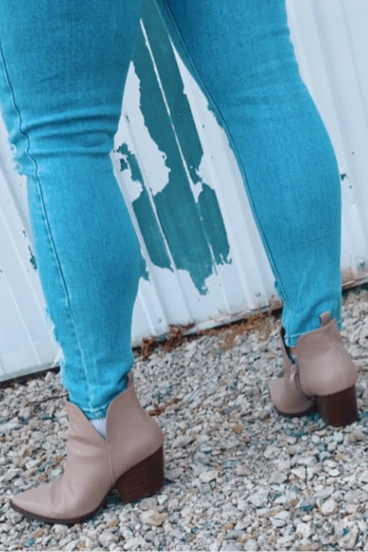 Taupe Slit Bootie