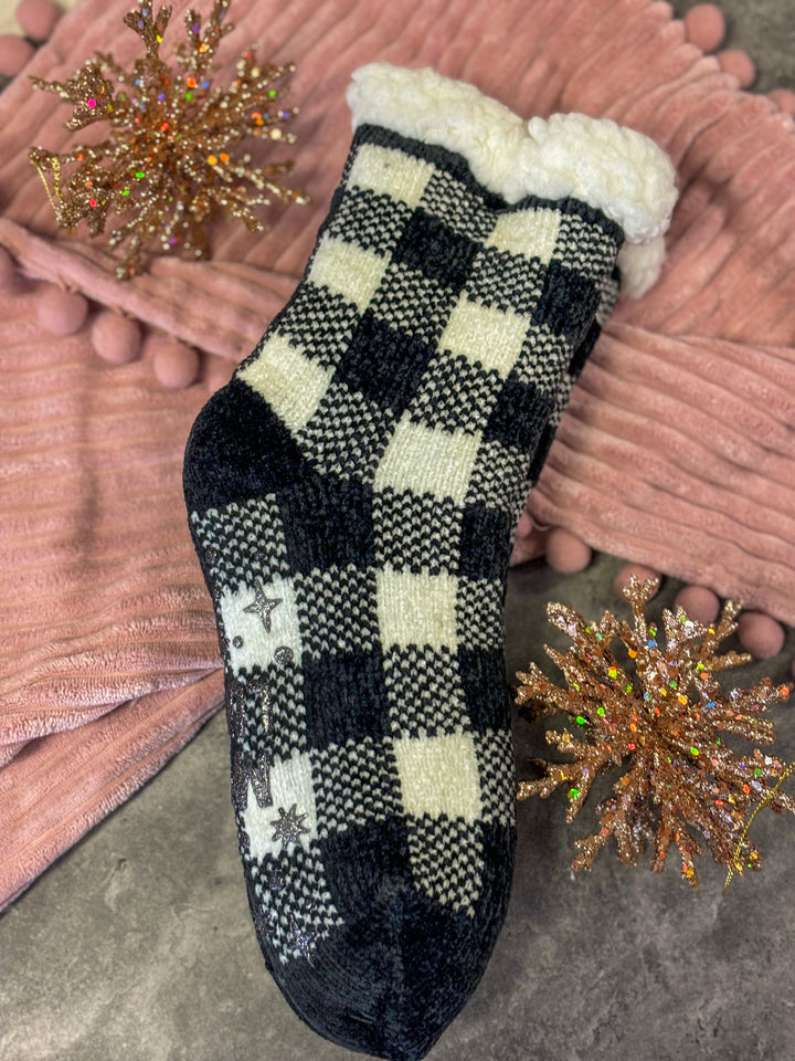 White Christmas Fuzzy Socks