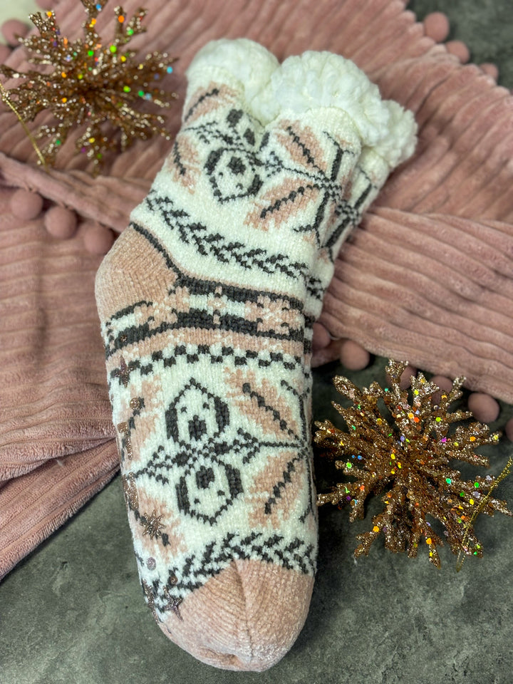White Christmas Fuzzy Socks