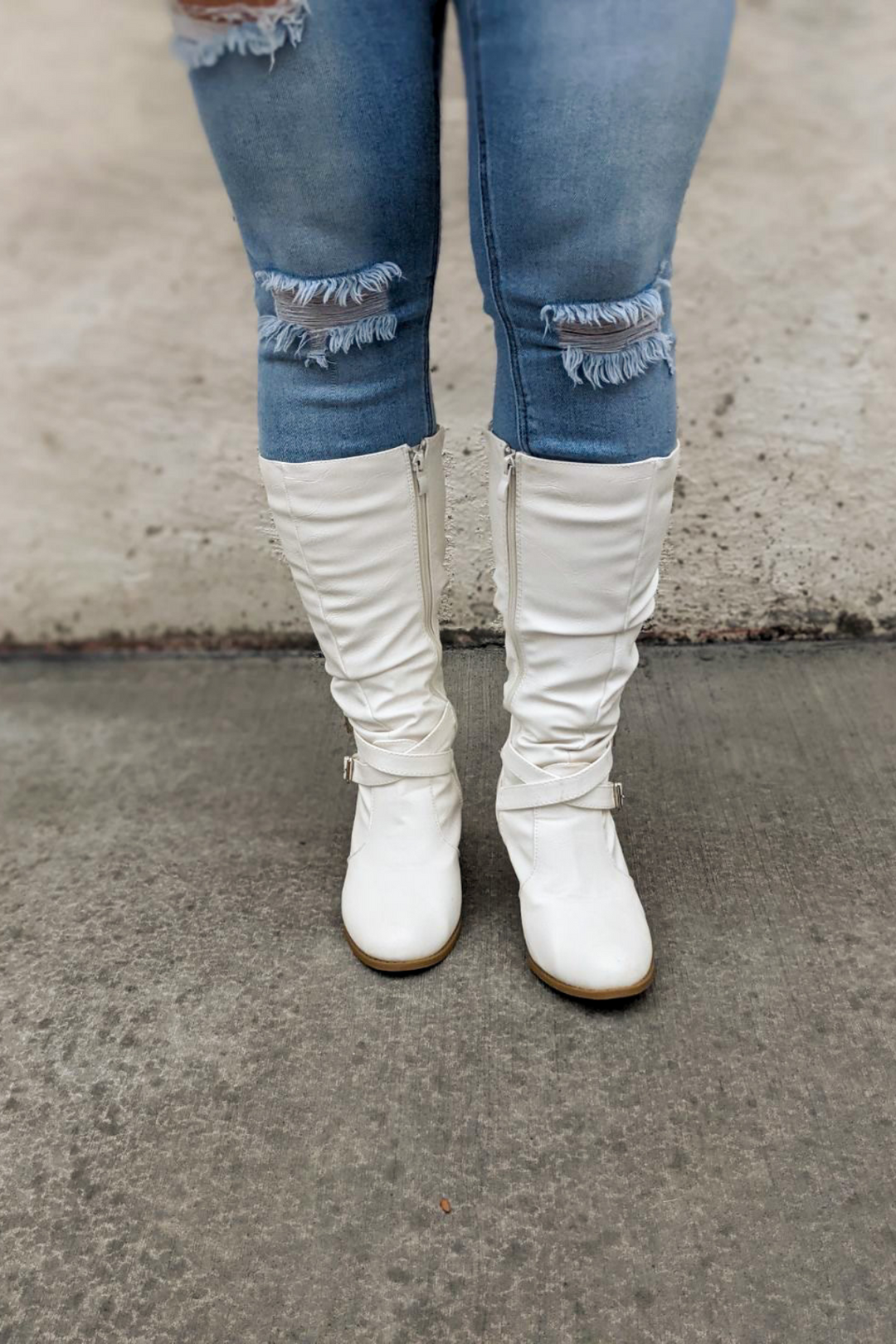 Piper Knee High Boot White - Main Image