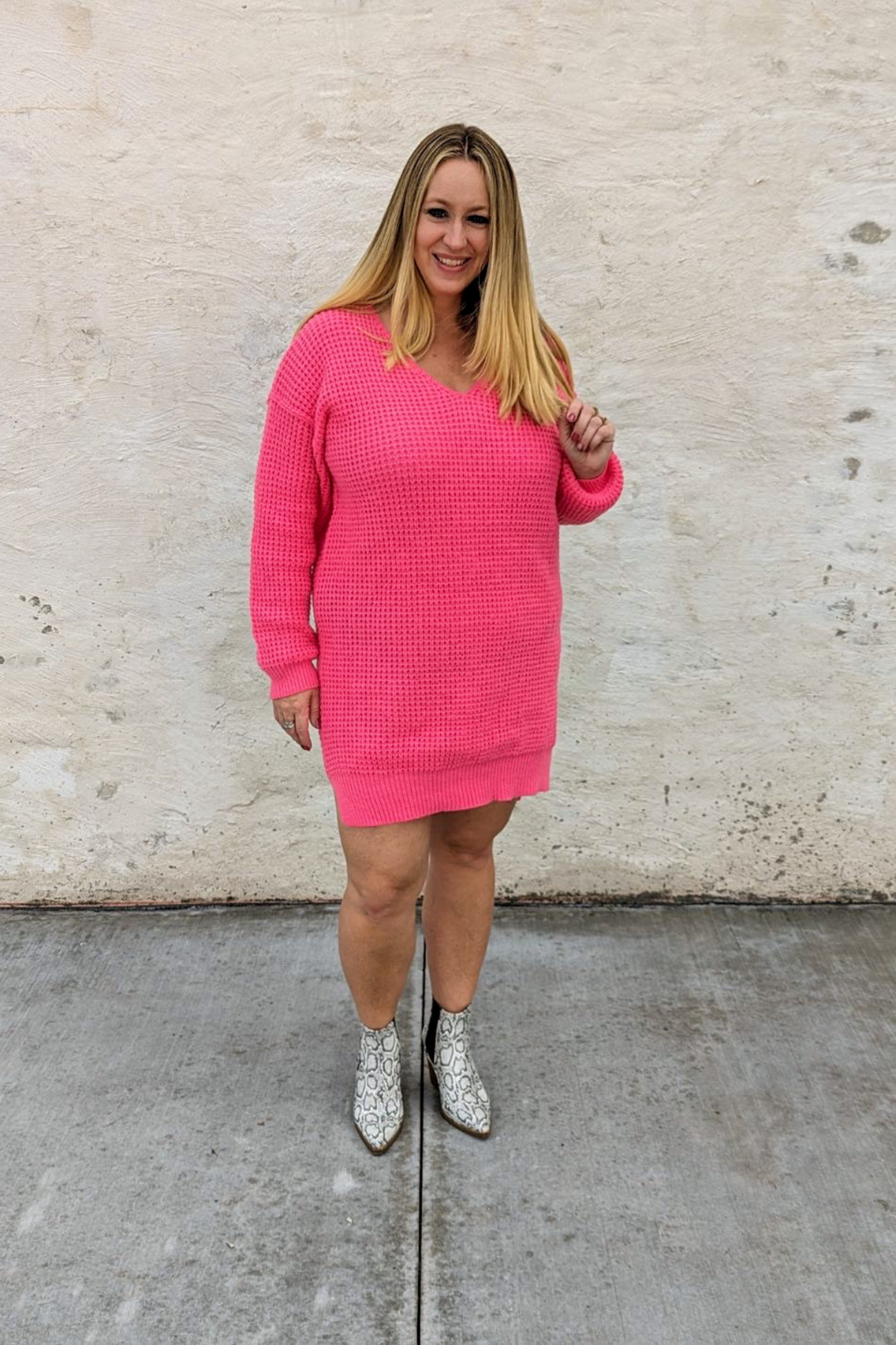 Big Ambitions Sweater Dress - Hot Pink Big Ambitions Sweater Dress - Hot Pink