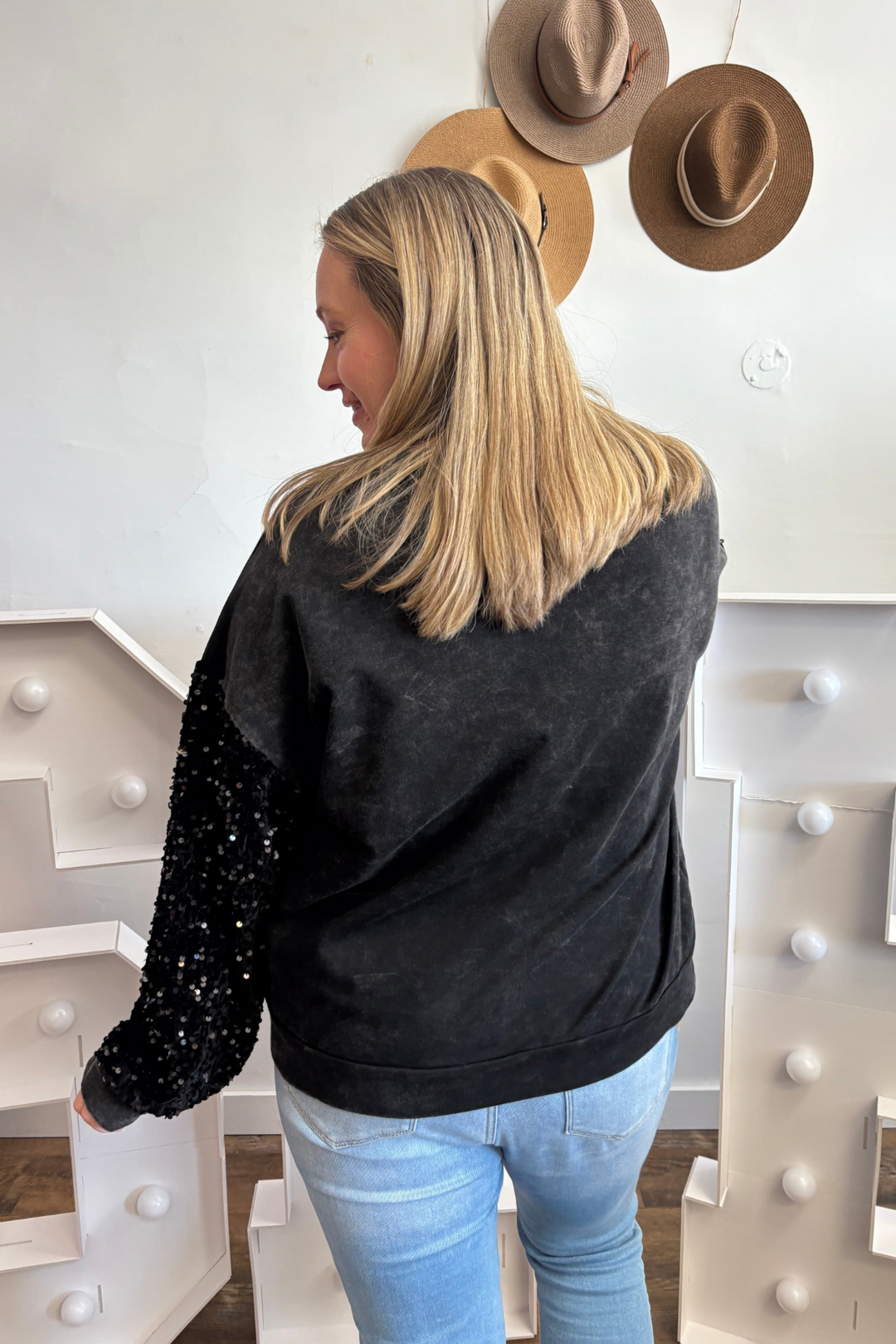 All You Sequin Sleeve Top