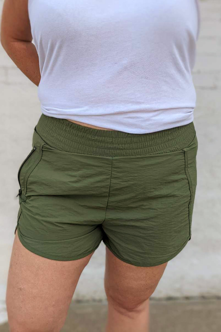 Basic Is Best Shorts - Lt Olive