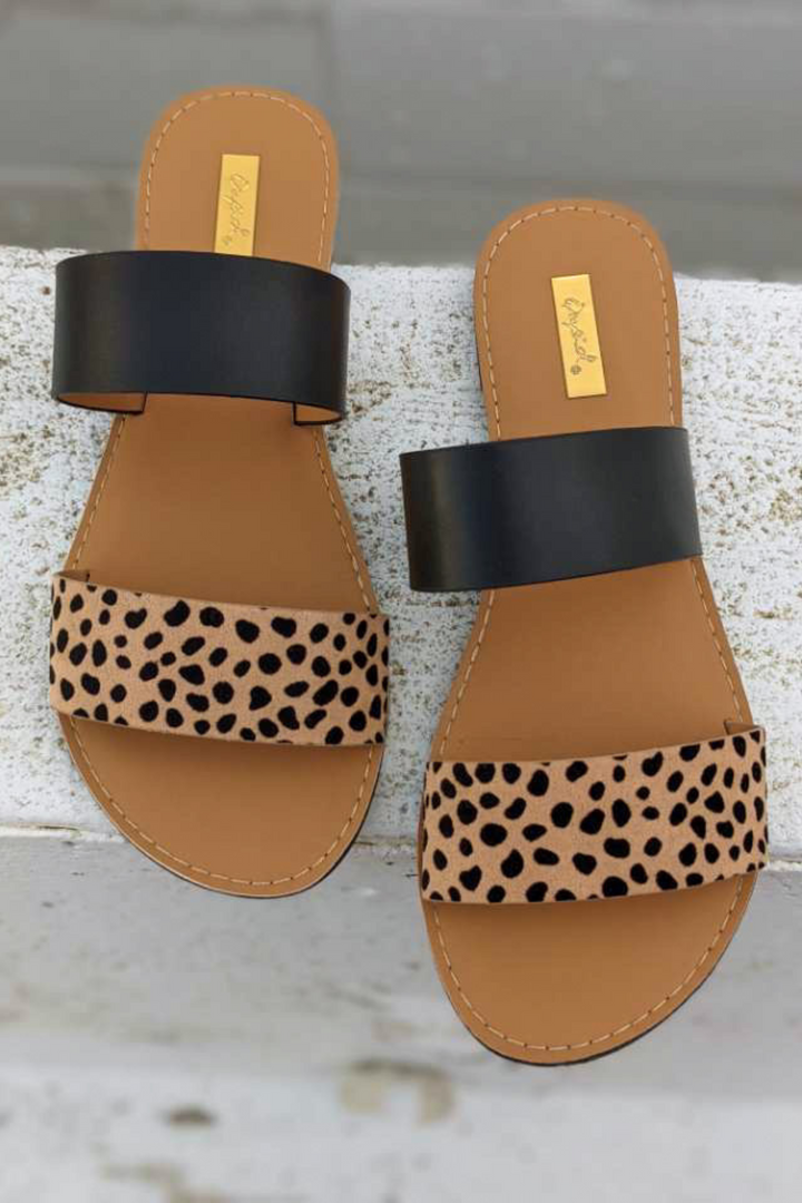Haley Sandals - Black Leopard