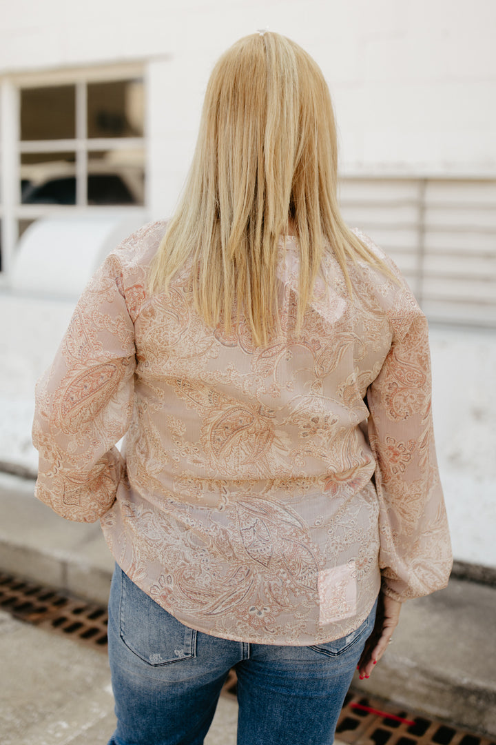 Smocked Neck Peasant Blouse