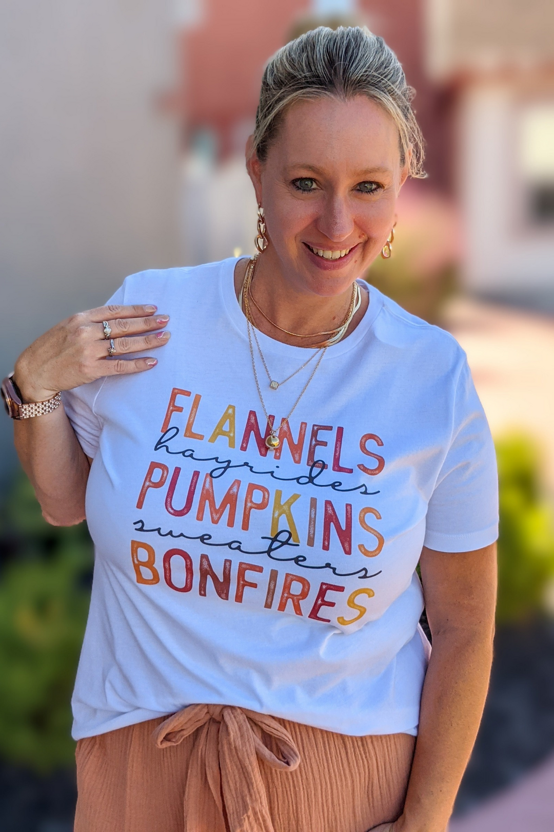 Fall Things Graphic Tee - White