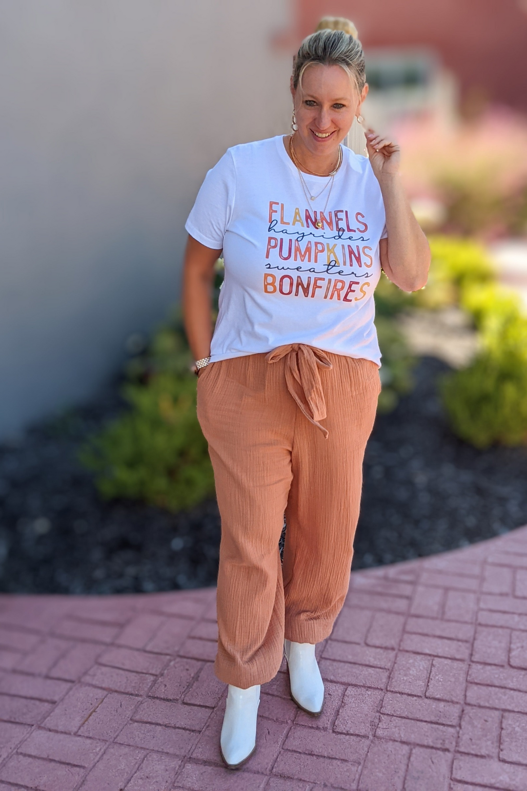 Fall Things Graphic Tee - White