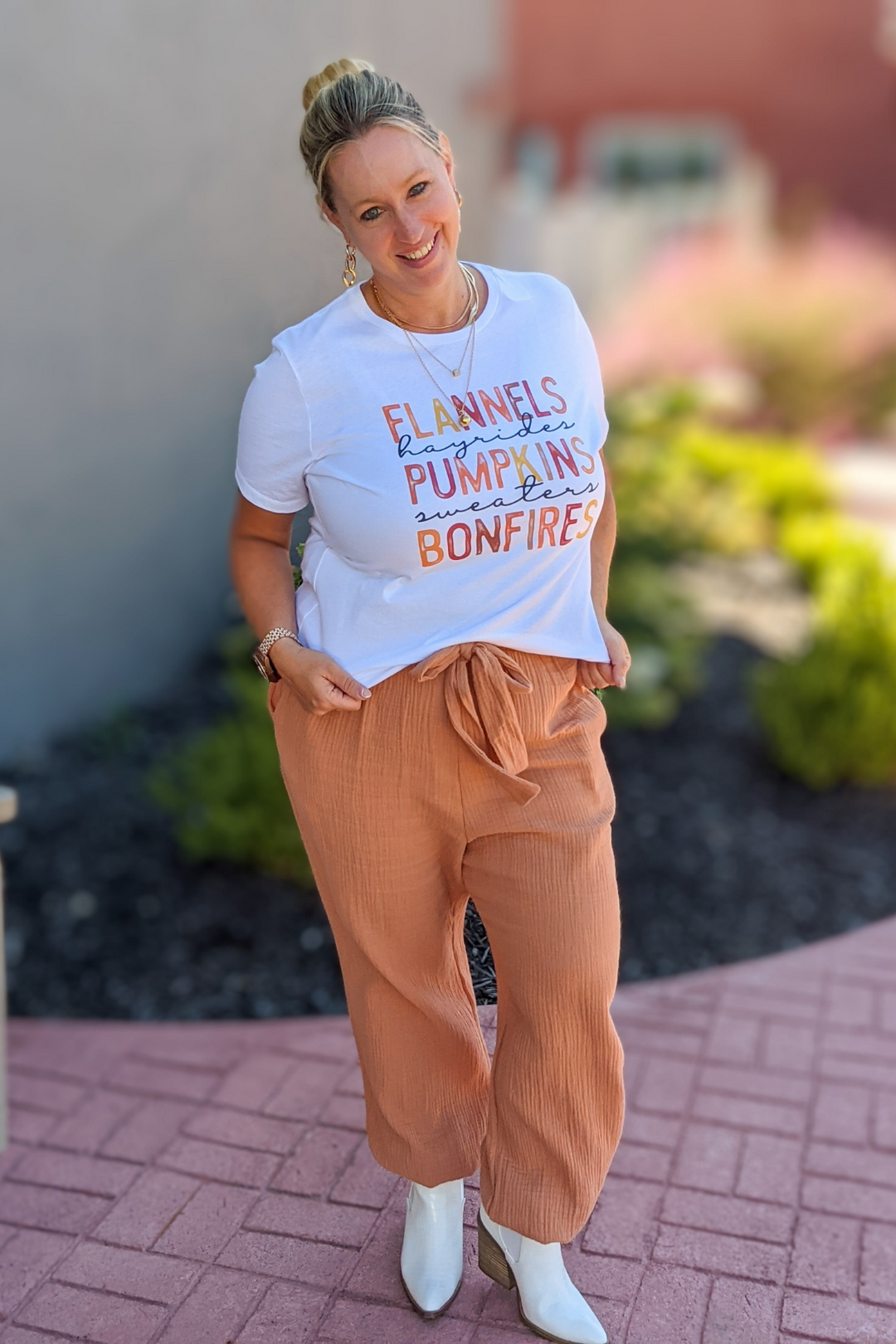 Fall Things Graphic Tee - White