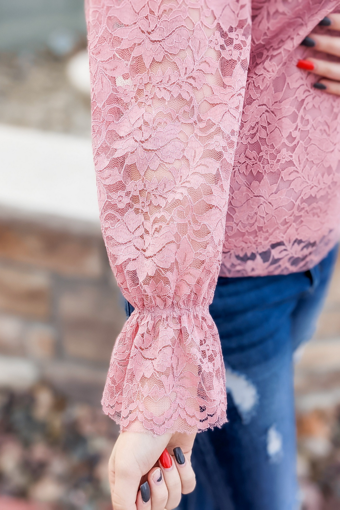 Sweetheart Lacy Top - Mauve
