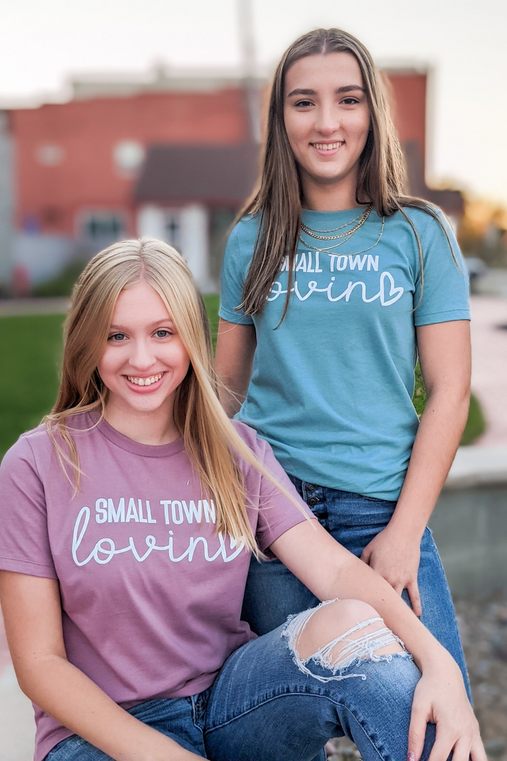Small Town Lovin Graphic Tee - Orchid
