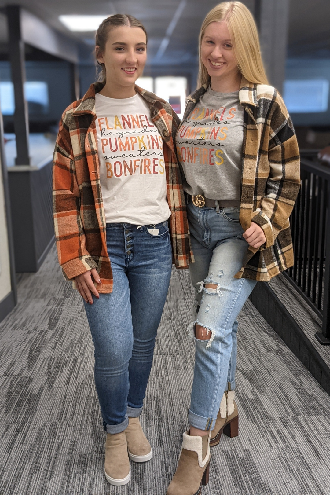 Fall Things Graphic Tee - Gray