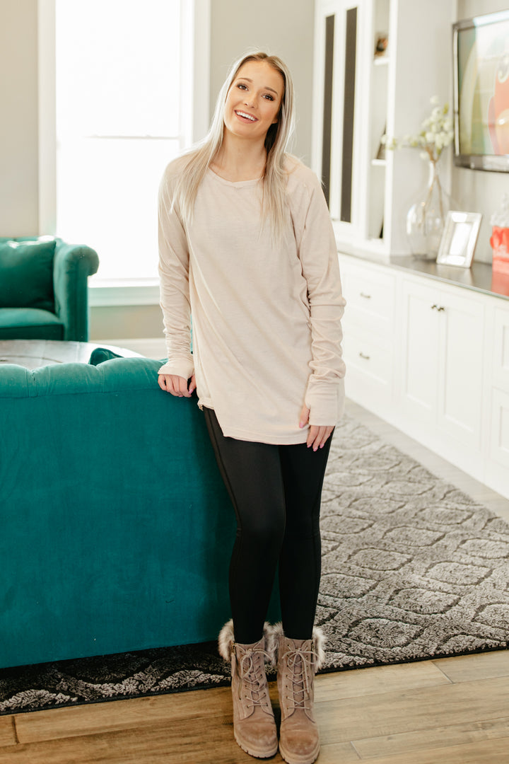 Tri-Blend Tunic Tee-Mushroom