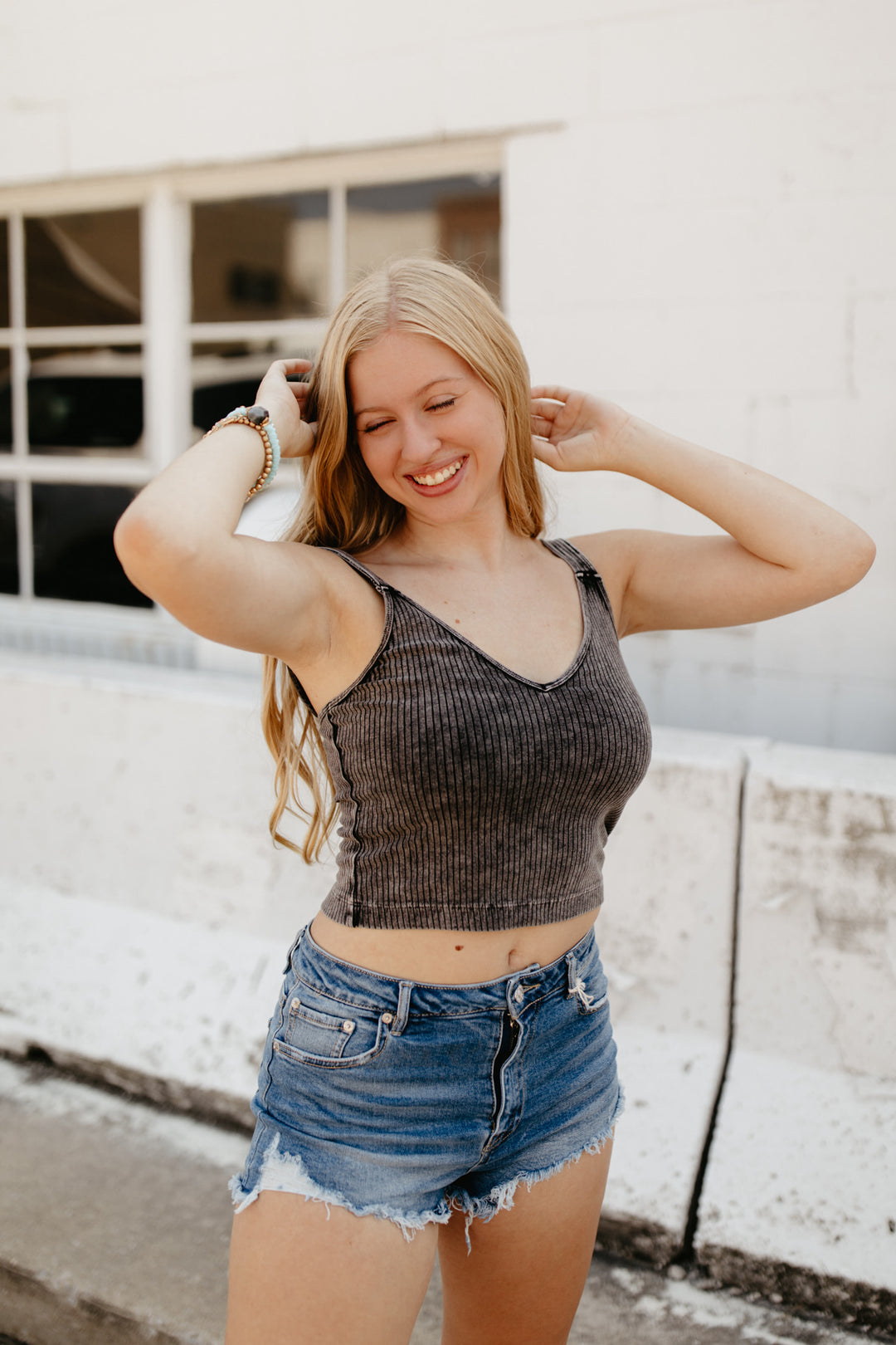 Distress Denim Shorts
