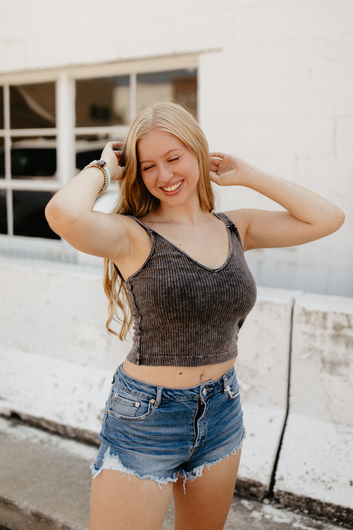 Distress Denim Shorts