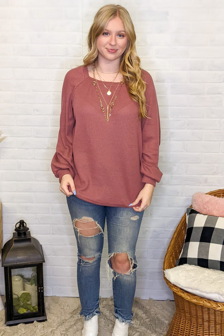One More Chance Top - Mauve