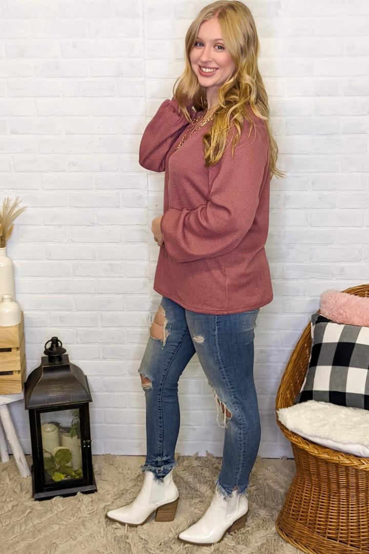 One More Chance Top - Mauve