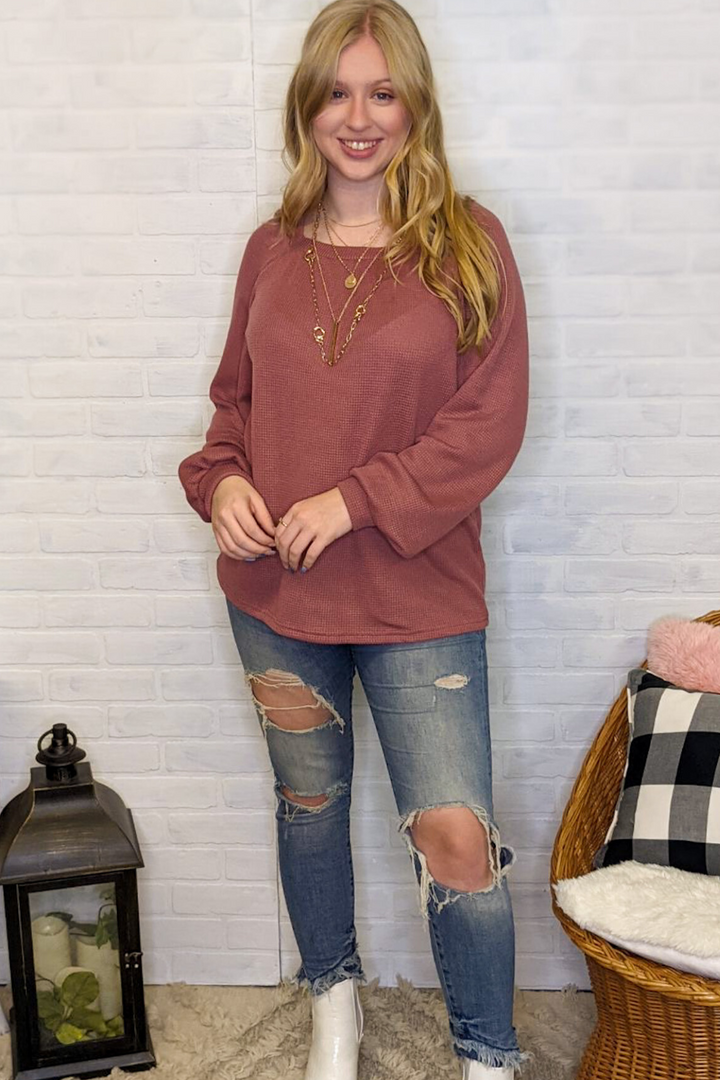 One More Chance Top - Mauve