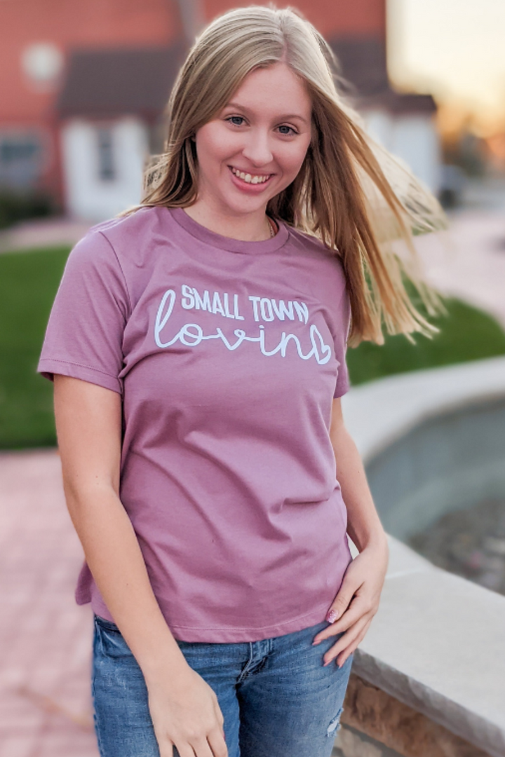 Small Town Lovin Graphic Tee - Orchid