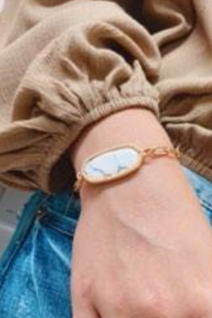 Stone Pendant Bracelet - White