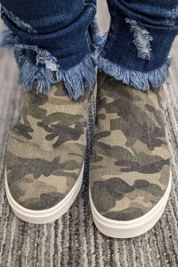 Diana Wedge Sneakers Camo Simply Posh Boutique